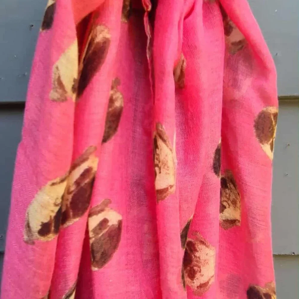 Pink Brown Infinity Scarf 100% Polyester